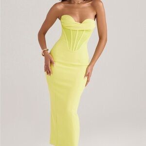 House of CB Strapless Lime Dress